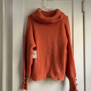 Cozy Orange Turtleneck Sweater